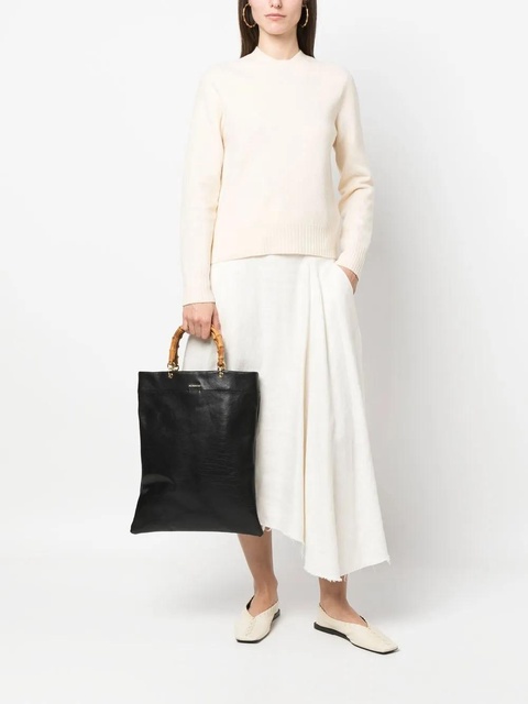 Jil Sander bamboo-handle leather tote bag - Black - zdjęcie produktu nr 2