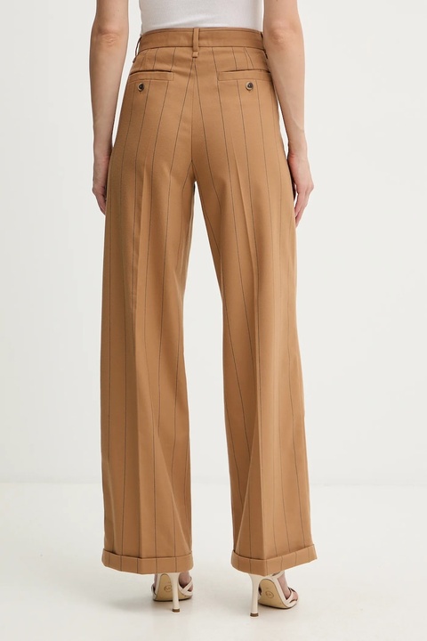MAX&Co. spodnie damskie kolor brązowy proste high waist 2526136053200 - zdjęcie produktu nr 2