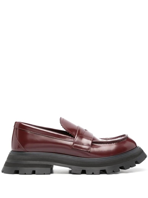 Alexander McQueen ridged-sole leather loafers - Red - zdjęcie produktu nr 2