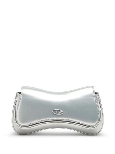 Diesel logo-plaque clutch bag - Silver - zdjęcie produktu nr 1