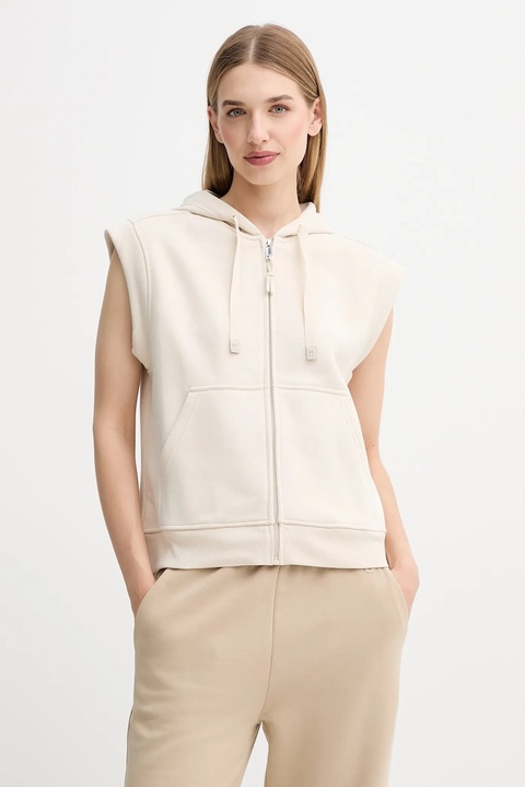 Weekend Max Mara bluza PANK damska kolor beżowy z kapturem gładka 2525926041600 - zdjęcie produktu nr 1