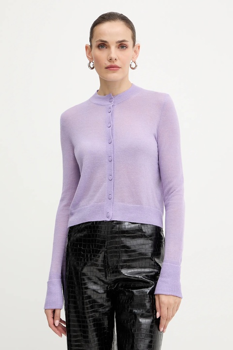 MAX&Co. kardigan z wełną kolor fioletowy lekki 2526346033200 - zdjęcie produktu nr 1
