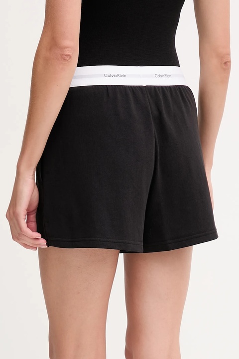 Calvin Klein Underwear szorty bawełniane lounge damskie kolor czarny melanżowe high waist LV00QS7517 - zdjęcie produktu nr 2