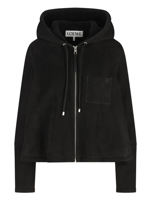 LOEWE hooded shearling jacket - Black - zdjęcie produktu nr 1