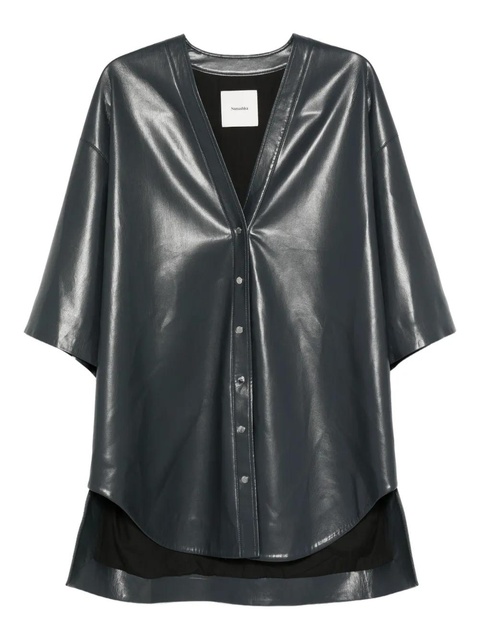 Nanushka button-front shirt mini dress - Blue - zdjęcie produktu nr 1