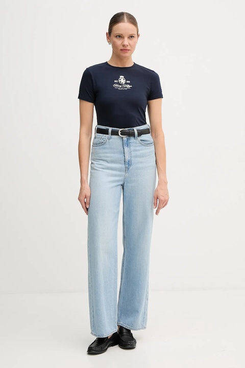 Tommy Hilfiger t-shirt damski kolor granatowy WW0WW47316 - zdjęcie produktu nr 2