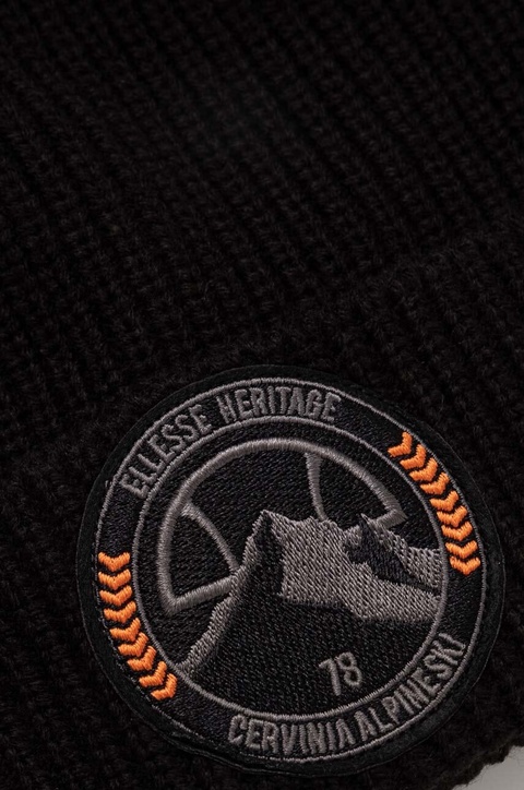 Ellesse czapka kolor czarny z grubej dzianiny - zdjęcie produktu nr 1