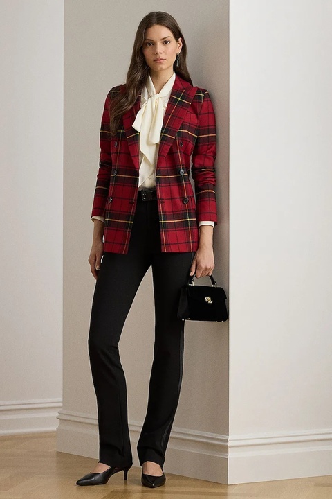 Lauren Ralph Lauren spodnie damskie kolor czarny dzwony high waist 200951577 - zdjęcie produktu nr 1