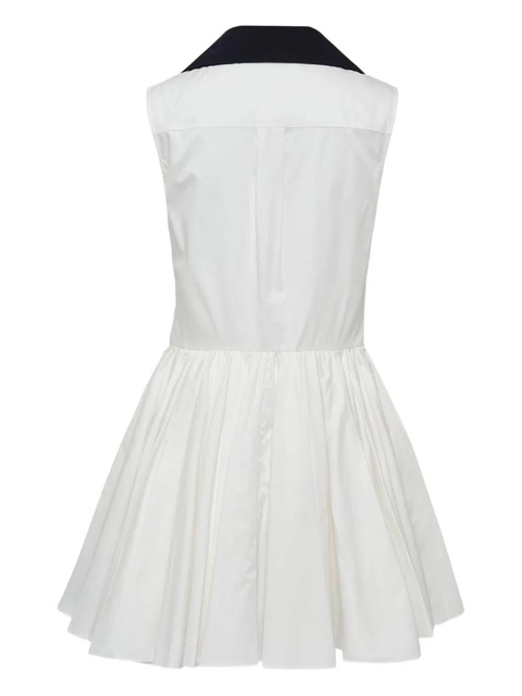 Self-Portrait contrast-collar flared dress - White - zdjęcie produktu nr 1