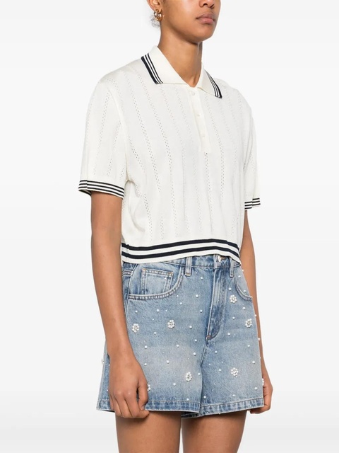 Golden Goose rhinestone-embellished polo top - Neutrals - zdjęcie produktu nr 2