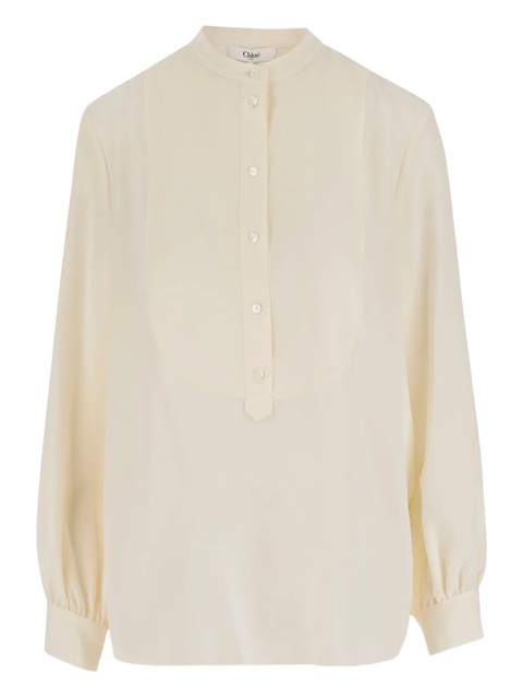 Chloé mandarin-collar button shirt - Neutrals - zdjęcie produktu nr 1