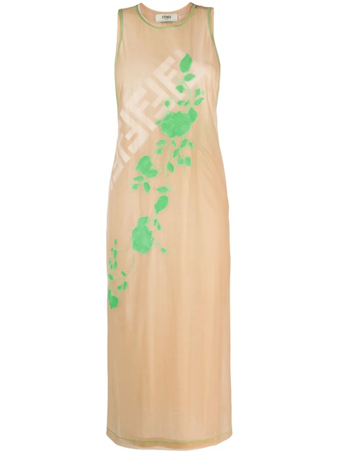 FENDI Fendi Roses sleeveless midi dress - Neutrals - zdjęcie produktu nr 1