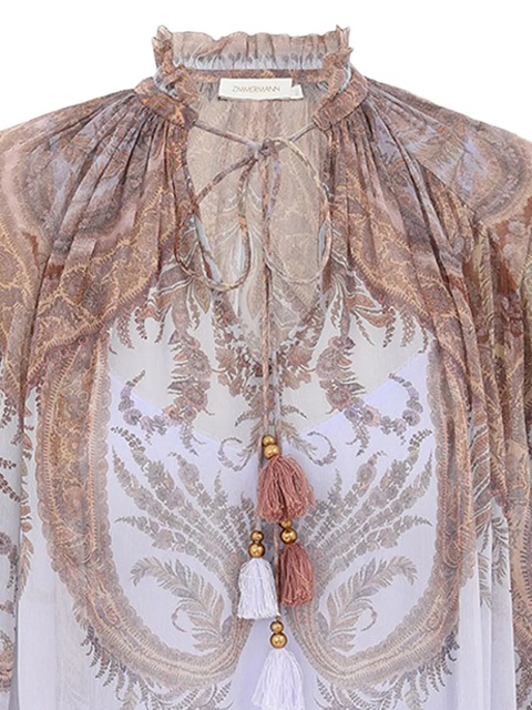 ZIMMERMANN paisley-print ruffled blouse - Purple - zdjęcie produktu nr 2
