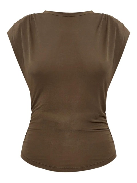 MARANT ÉTOILE gathered-shoulder T-shirt - Green - zdjęcie produktu nr 1