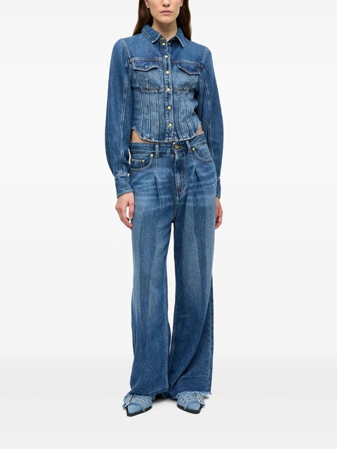 GANNI appliqué wide-leg jeans - Blue - zdjęcie produktu nr 2