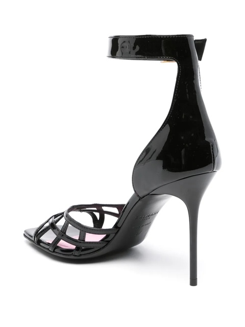Balmain Uma patent-leather sandals - Black - zdjęcie produktu nr 1