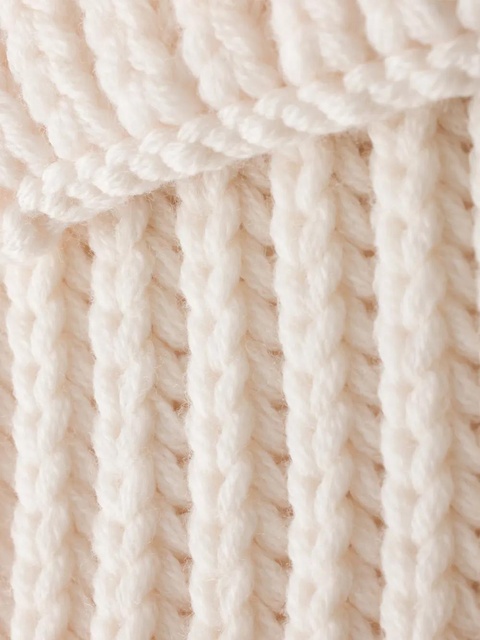 Prada enameled-triangle rib-knit scarf - Neutrals - zdjęcie produktu nr 2