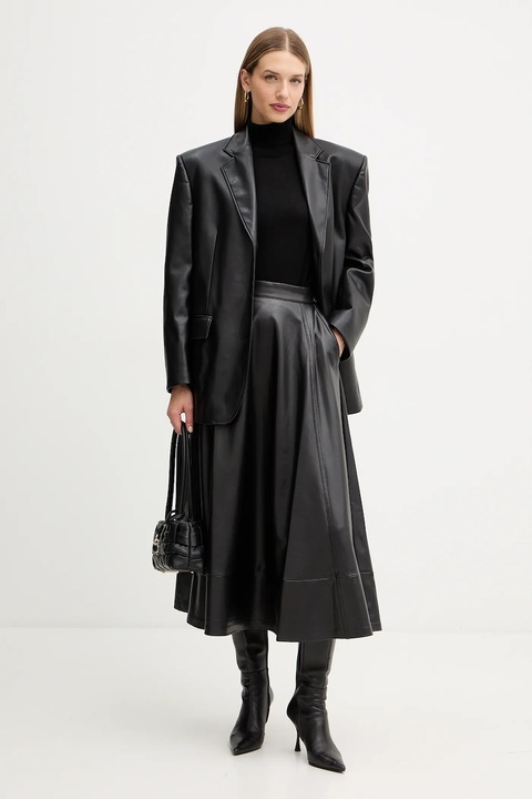 Guess spódnica DELORES kolor czarny midi rozkloszowana W5BD71 K8S30 - zdjęcie produktu nr 2