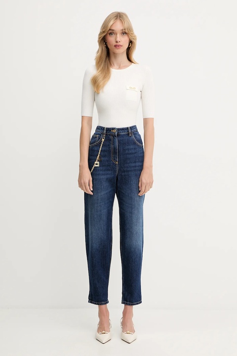 Elisabetta Franchi jeansy damskie high waist PJ14D56E2 - zdjęcie produktu nr 2