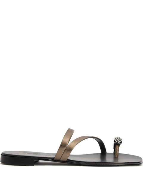 Giuseppe Zanotti Febe crystal-embellished leather sandals - Silver - zdjęcie produktu nr 1
