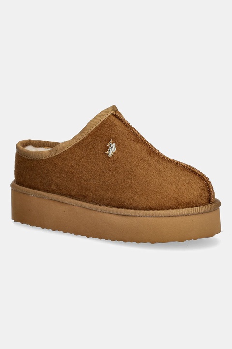 U.S. Polo Assn. kapcie VERA001 kolor brązowy VERA001W/EH1 - zdjęcie produktu nr 1