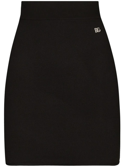 Dolce & Gabbana logo-plaque mini skirt - Black - zdjęcie produktu nr 1