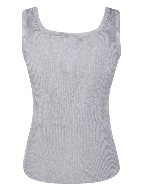 Max Mara ribbed-knit tank top - Silver - zdjęcie produktu nr 2