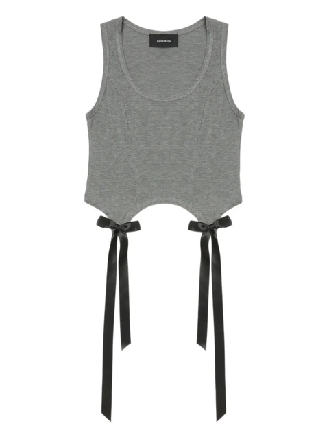 Simone Rocha ribbon-detail top - Grey - zdjęcie produktu nr 1