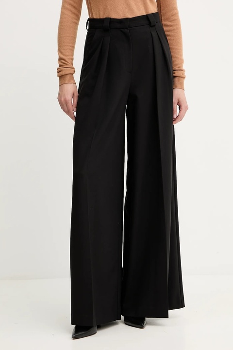 Simona Corsellini spodnie damskie kolor czarny proste high waist A25CPPA00301 - zdjęcie produktu nr 1
