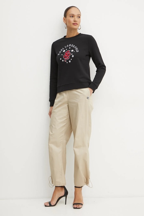 Karl Lagerfeld bluza damska kolor czarny z aplikacją A1W20053 - zdjęcie produktu nr 2