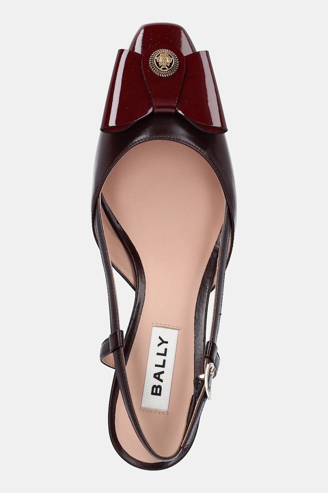 Bally czółenka skórzane BILYANA-LB 55 kolor bordowy na słupku z odkrytą piętą WP5523 - zdjęcie produktu nr 2