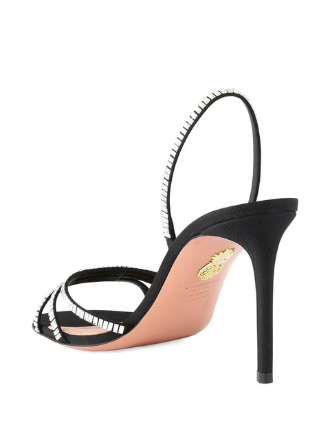 Aquazzura crystal-embellished slingback sandals - Black - zdjęcie produktu nr 2