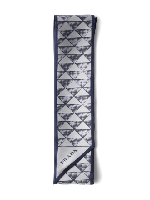 Prada printed silk scarf - Blue - zdjęcie produktu nr 1