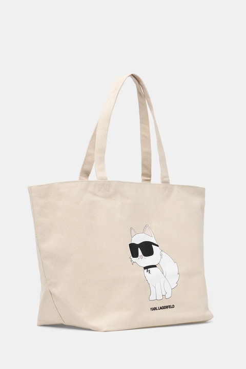 Karl Lagerfeld torebka bawełniana kolor beżowy A1W50022 - zdjęcie produktu nr 2