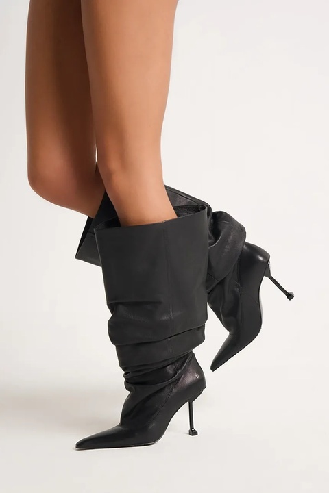 Naked Wolfe kozaki skórzane Vern damskie kolor czarny na szpilce Vern Nappa Prince Leather Black - zdjęcie produktu nr 2