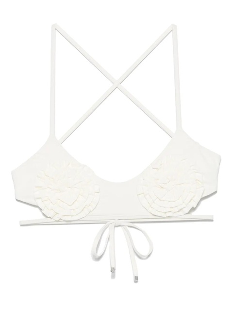 Blumarine floral-appliqué bikini top - White - zdjęcie produktu nr 1