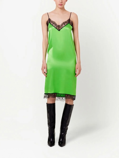 AMI Paris lace-trim slip dress - Green - zdjęcie produktu nr 2