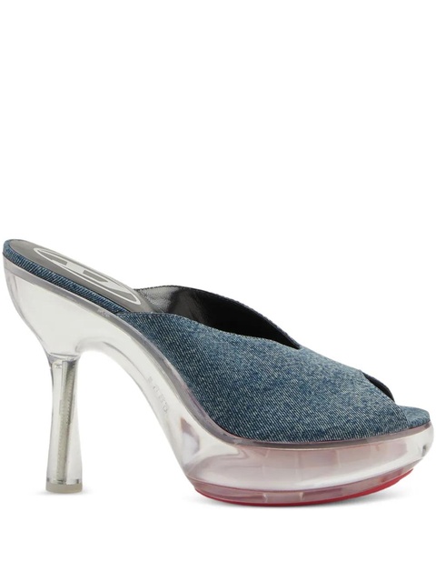 Diesel 120mm D-Lake denim platform sandals - Blue - zdjęcie produktu nr 1