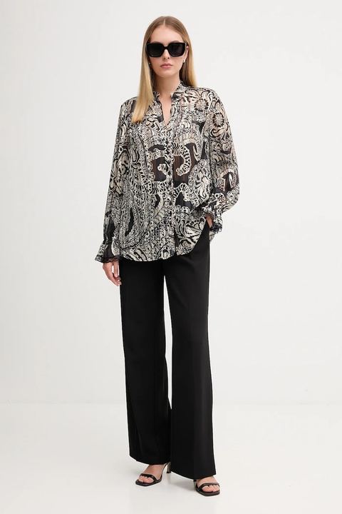 Marc Aurel koszula damska kolor czarny relaxed z kołnierzykiem klasycznym 6342-1000-93449 - zdjęcie produktu nr 2