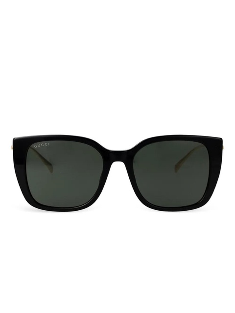 Gucci Eyewear pearl-embellishment square-frame sunglasses - Black - zdjęcie produktu nr 1
