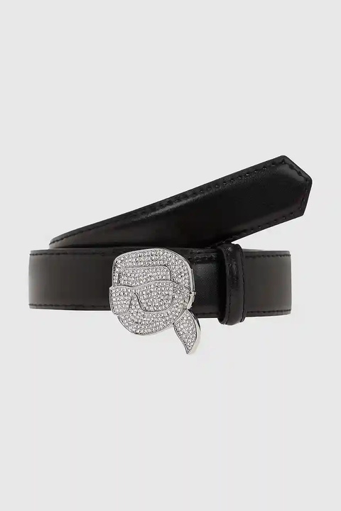 Karl Lagerfeld pasek skórzany damski kolor czarny A4W33046 - zdjęcie produktu nr 1