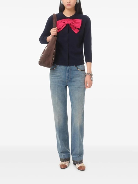 Valentino Garavani bow-detail cardigan - Blue - zdjęcie produktu nr 2
