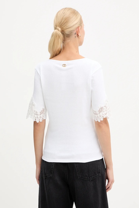 Twinset t-shirt bawełniany damski kolor biały 252TT2170 - zdjęcie produktu nr 2