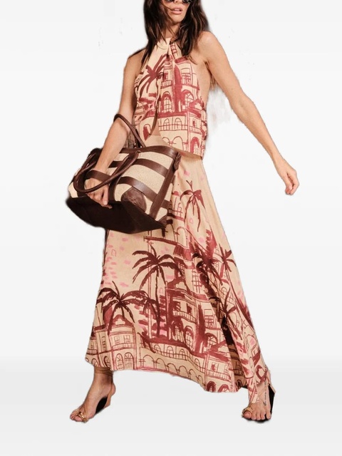 Johanna Ortiz Steps Of Joy printed midi skirt - Neutrals - zdjęcie produktu nr 2