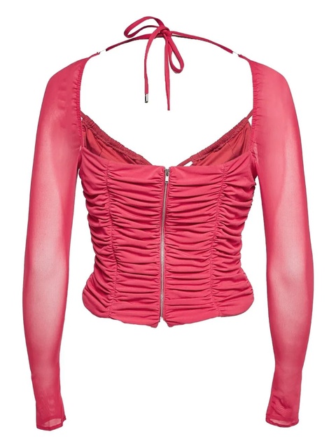 Self-Portrait halterneck cropped top - Pink - zdjęcie produktu nr 2