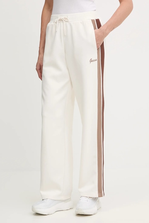 Guess spodnie dresowe FABIA damskie kolor beżowy z aplikacją V5BB24 KCX22 - zdjęcie produktu nr 1