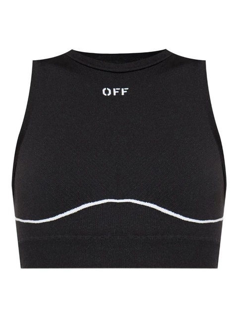 Off-White seamless curved-hem top - Black - zdjęcie produktu nr 1