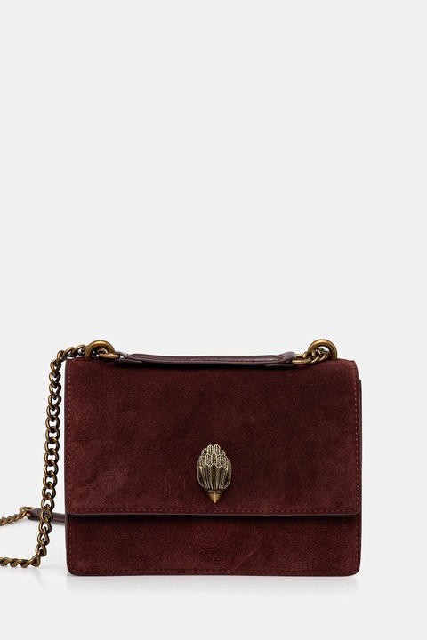 Kurt Geiger London torebka zamszowa SHOREDITCH kolor bordowy 9540454209 - zdjęcie produktu nr 1