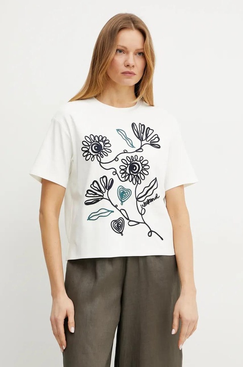 Weekend Max Mara t-shirt bawełniany damski kolor biały 2515941052600 - zdjęcie produktu nr 1