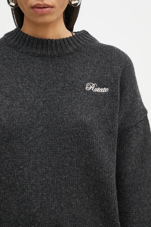 Rotate sweter z wełny merino kolor czarny ciepły 1133771745 - zdjęcie produktu nr 2